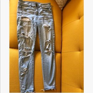 American Eagle High Rise Distressed Jeggings